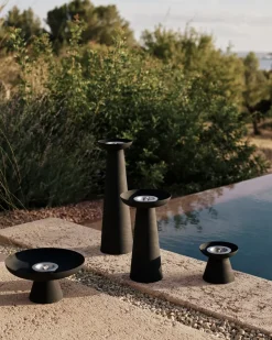 Lámpara de aceite Meira negro, Ø21x36 cm