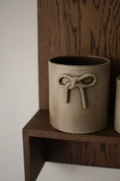 Maceta Bow Ø14 cm, Beige