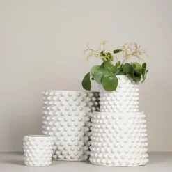 Maceta Cloudy blanco mate, mini