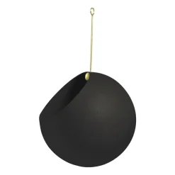 Maceta colgante GLOBE Ø17 cm h28 cm, Negro