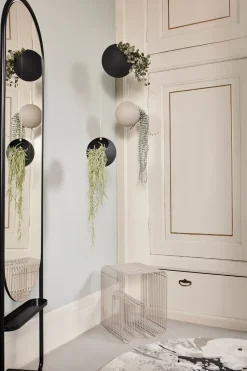 Maceta colgante GLOBE Ø17 cm h28 cm, Negro