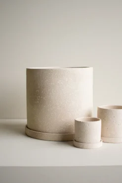 Maceta con base Grow Ø30 cm, Creme structure