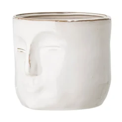 Maceta con cara Bloomingville 16,5x18 cm, blanco