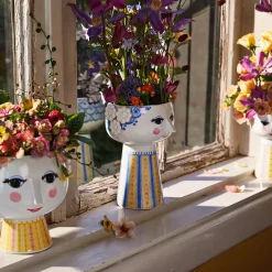 Maceta con pie Eva Ø 15,5 cm, Rosa