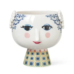 Maceta con pie Eva Ø21 cm, azul