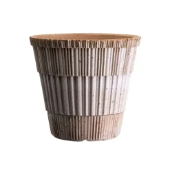 Maceta con plato Atlas raw, Rosa, Ø16 cm