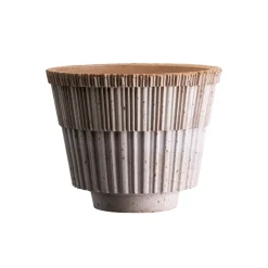 Maceta con plato Atlas raw, Rosa, Ø16 cm