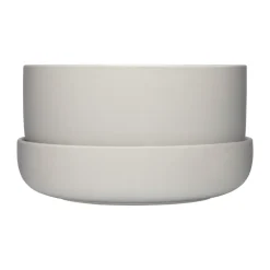 Maceta con plato Nappula Ø24 cm altura 13 cm, Gris claro