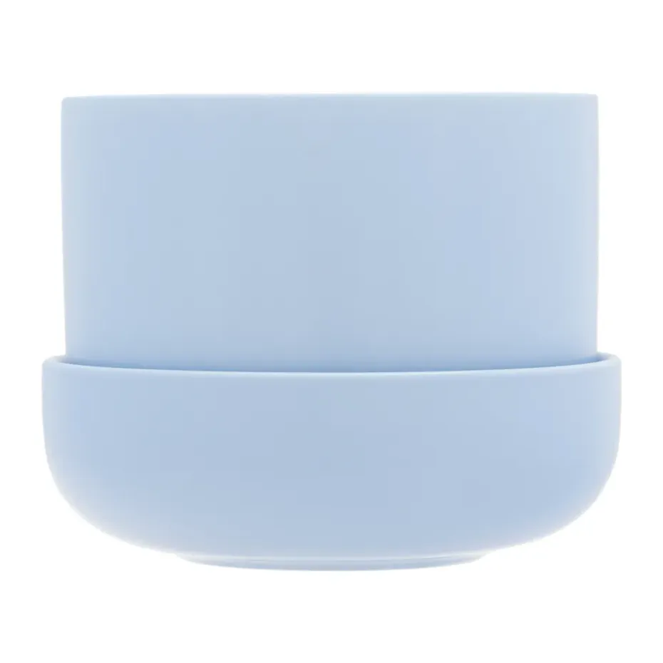 Maceta con plato Nappula Ø17 cm altura 13 cm, Aqua