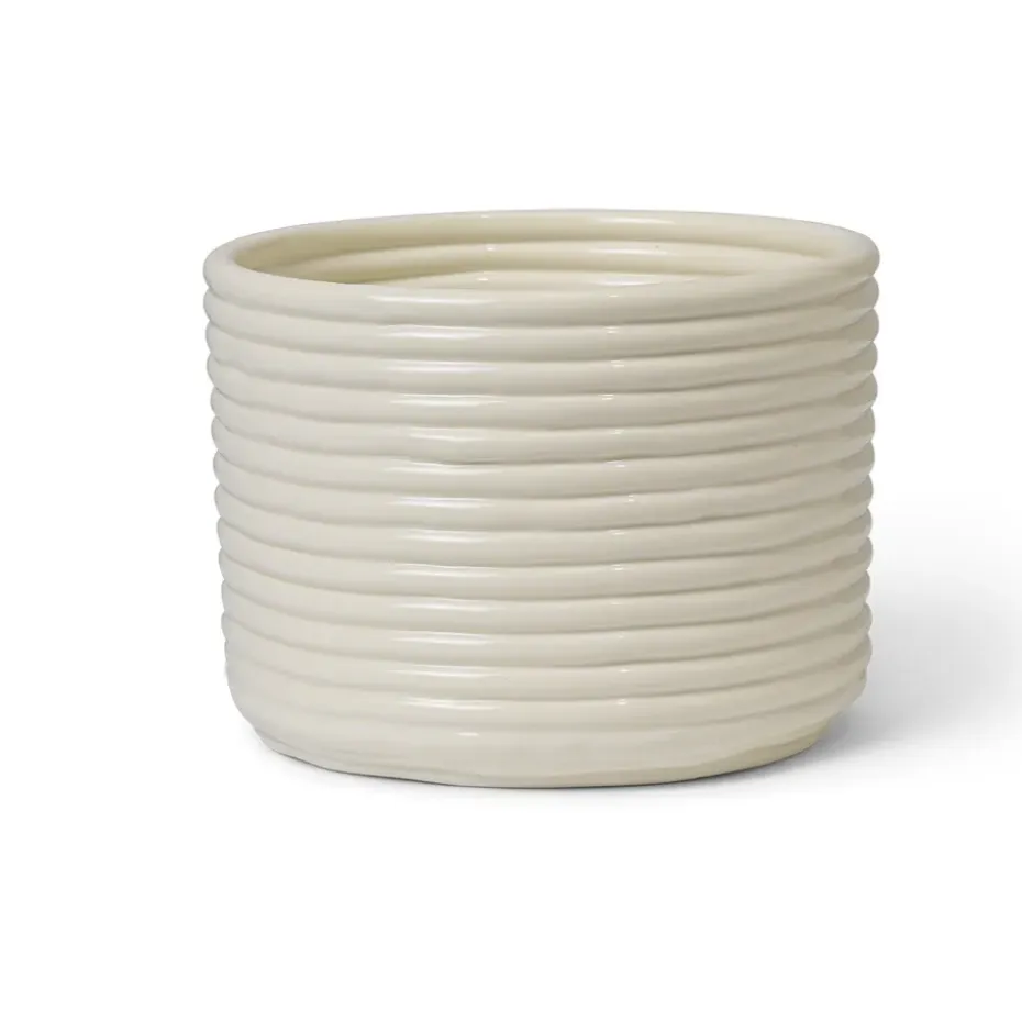 Maceta Corduroy Ø20x15 cm, Off white