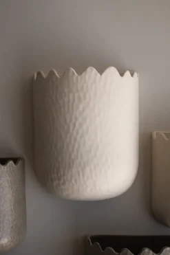 Maceta de pared Flowery 24 cm, Creme