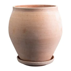 Maceta Delphi con plato, 2 piezas, Rosa, Ø26 cm