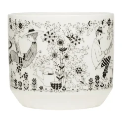 Maceta Emilia Ø14 cm, Negro-blanco