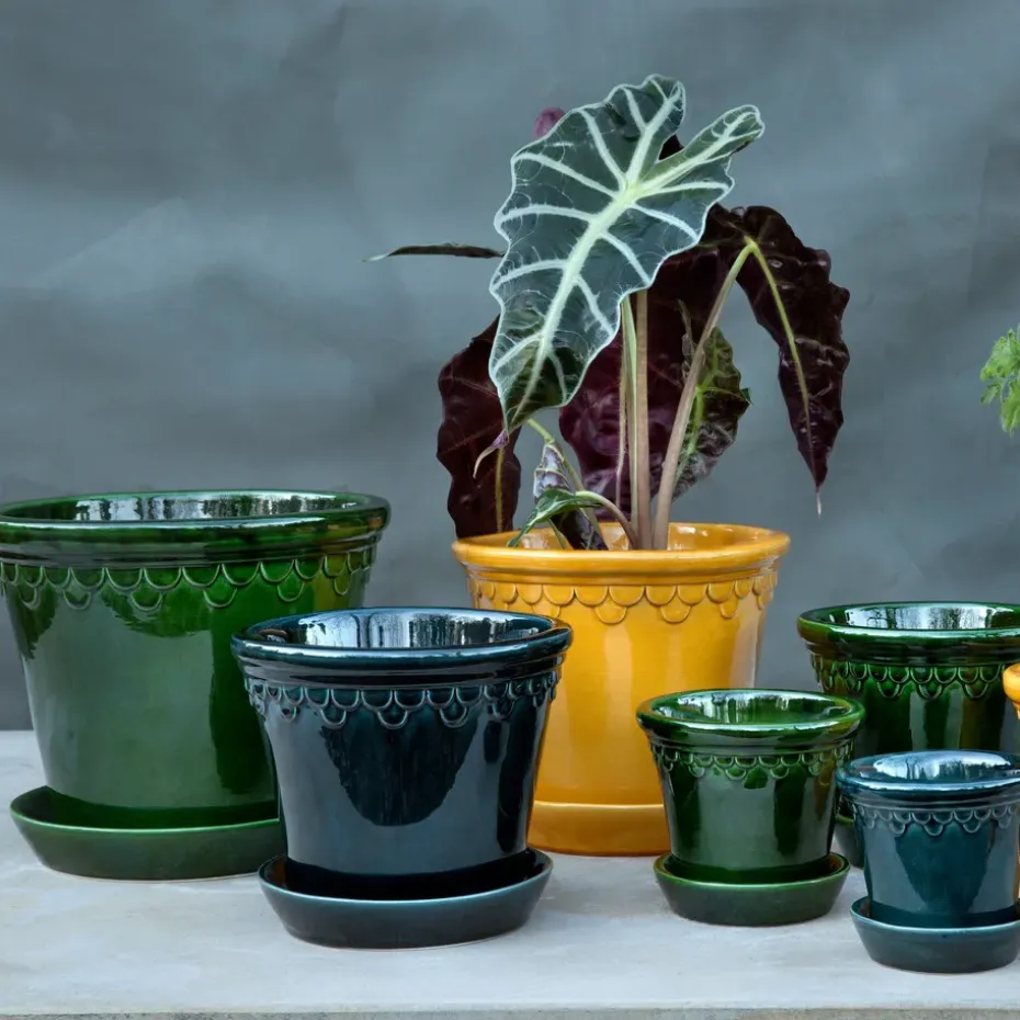 Maceta esmaltada Københavner Ø25 cm, verde