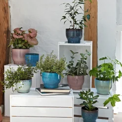 Maceta exterior Knabstrup Ø14,5 cm, Azul polvo