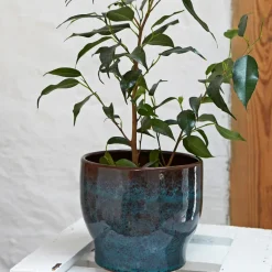 Maceta exterior Knabstrup Ø14,5 cm, Mar verde