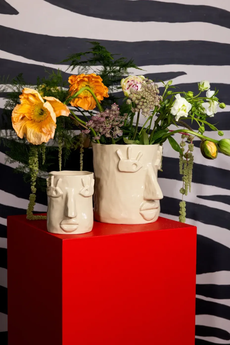 Maceta Facy L 24x19x22 cm, Beige