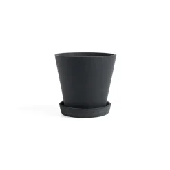 Maceta HAY Flowerpot with saucer M Ø14 cm, negro