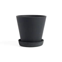 Maceta HAY Flowerpot with saucer XL Ø21.5 cm, negro