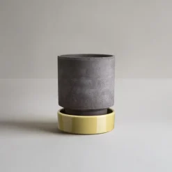 Maceta Hoff, Ø18 cm, Raw Grey-Pale Yellow