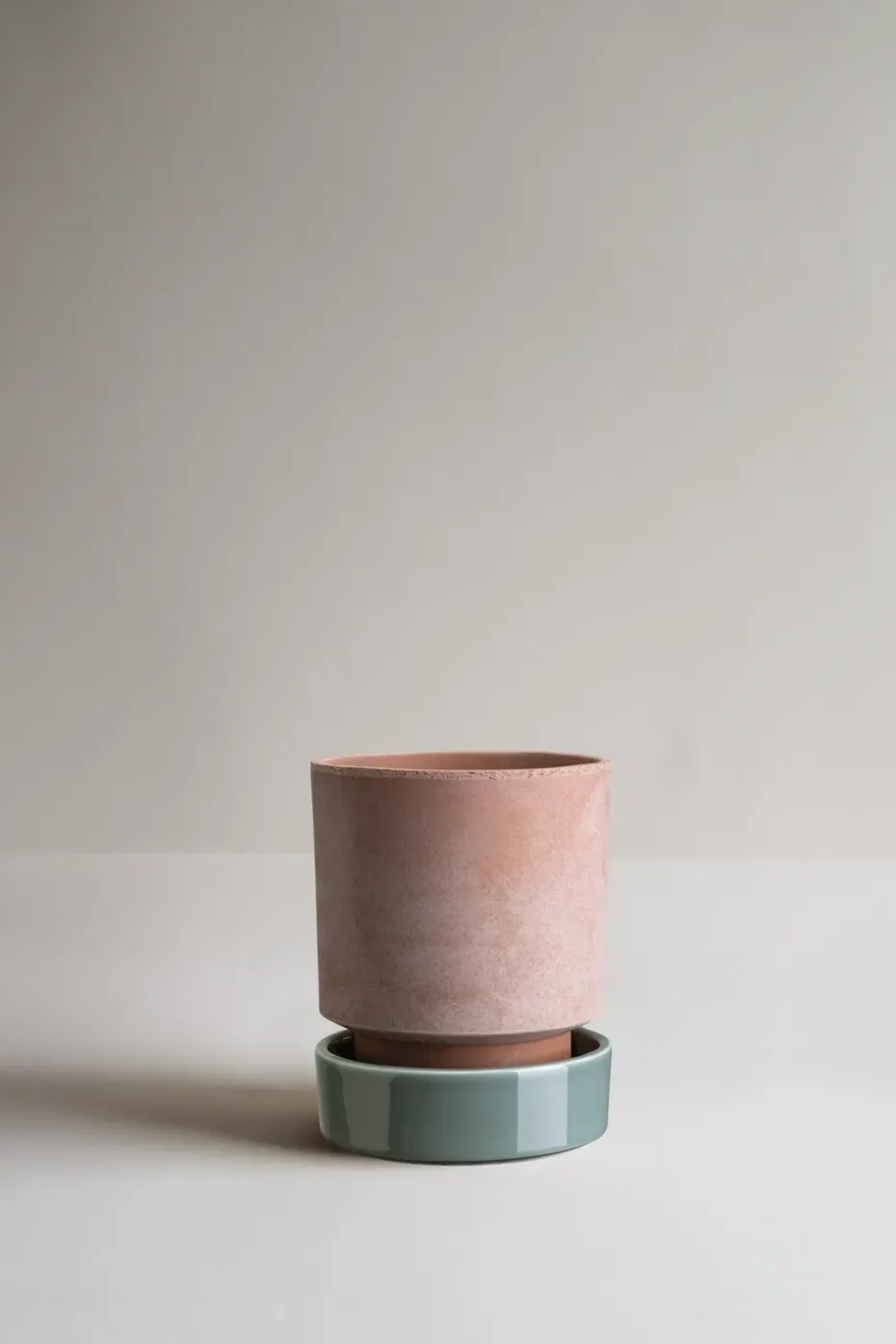 Maceta Hoff, Ø14 cm, Raw Rosa-Misty Blue