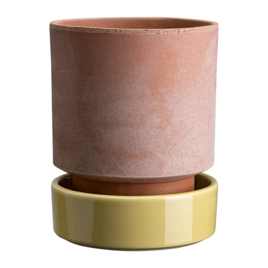 Maceta Hoff, Ø18 cm, Raw Rosa-Pale Yellow