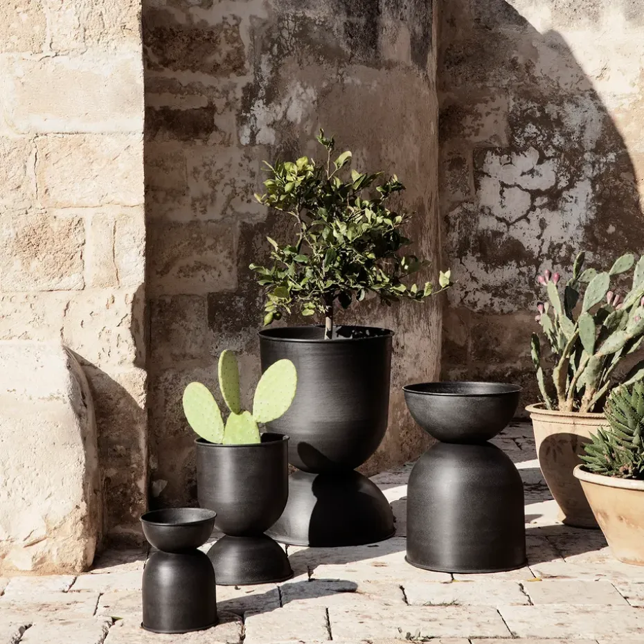 Maceta Hourglass extra small Ø21 cm, negro-gris oscuro