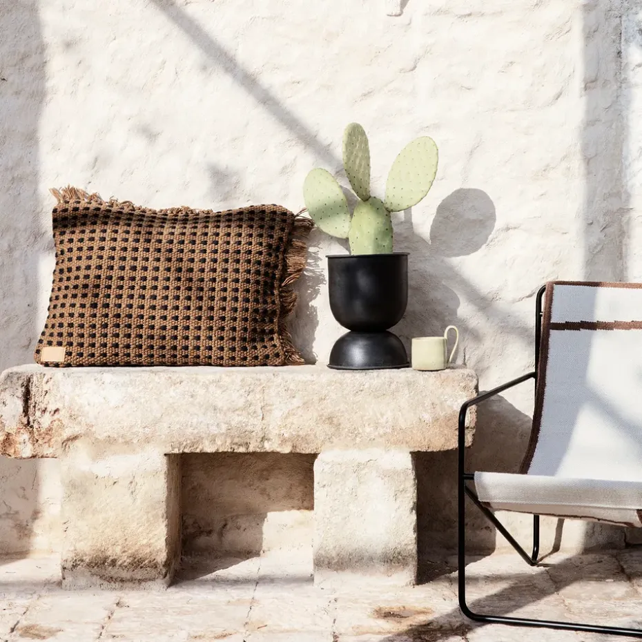 Maceta Hourglass extra small Ø21 cm, negro-gris oscuro