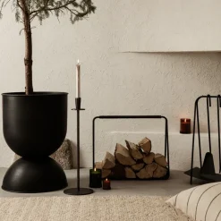 Maceta Hourglass grande Ø50 cm, negro-gris oscuro