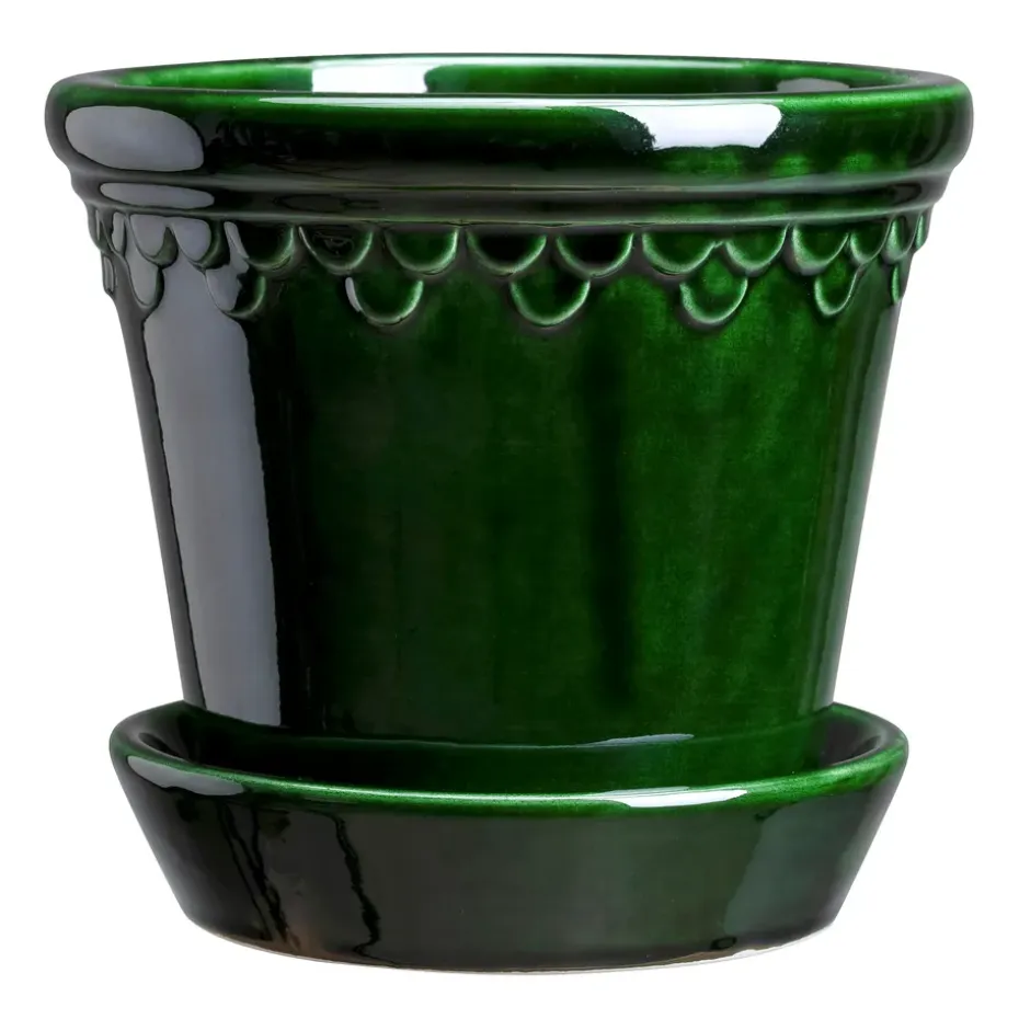 Maceta Københavner esmaltada Ø18 cm, verde