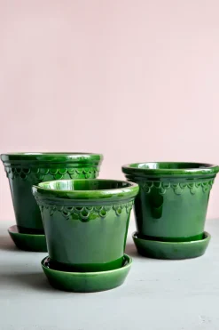 Maceta Københavner esmaltada Ø18 cm, verde