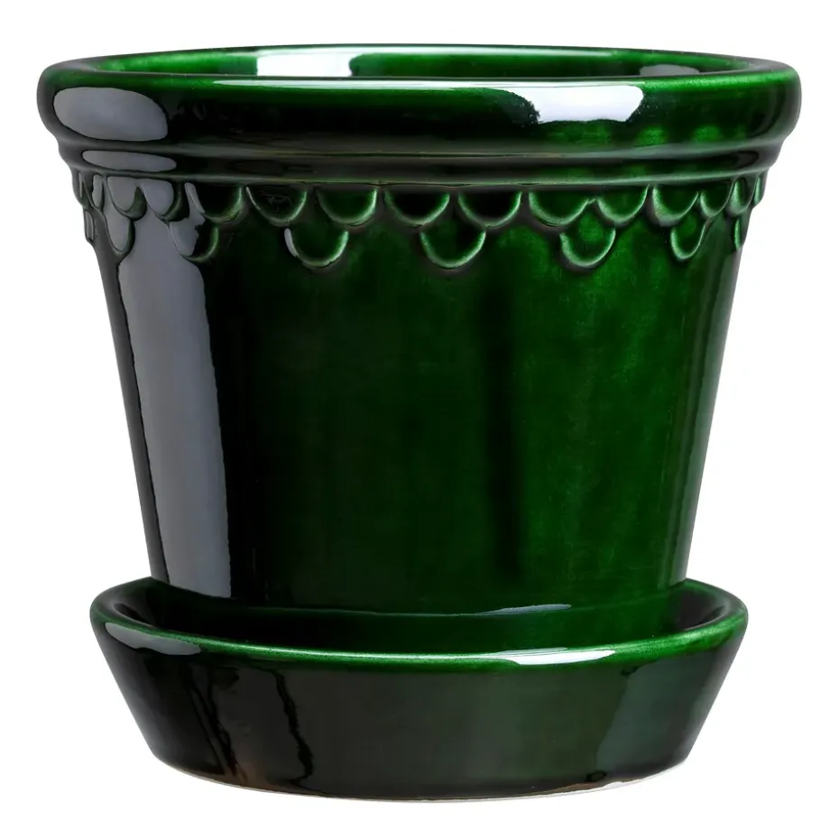 Maceta Københavner esmaltada Ø10 cm, verde