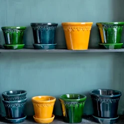 Maceta Københavner esmaltada Ø10 cm, verde