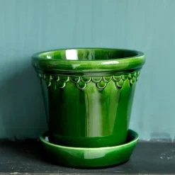 Maceta Københavner esmaltada Ø16 cm, verde