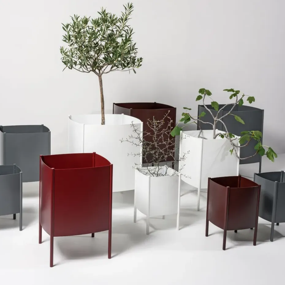 Maceta Konvex Pot, Negro, pequeña Ø23 cm