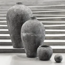 Maceta Luna h25 cm Ø29 cm, gris