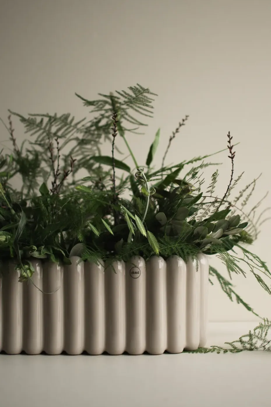 Maceta Mist ovalada, Topo brillante