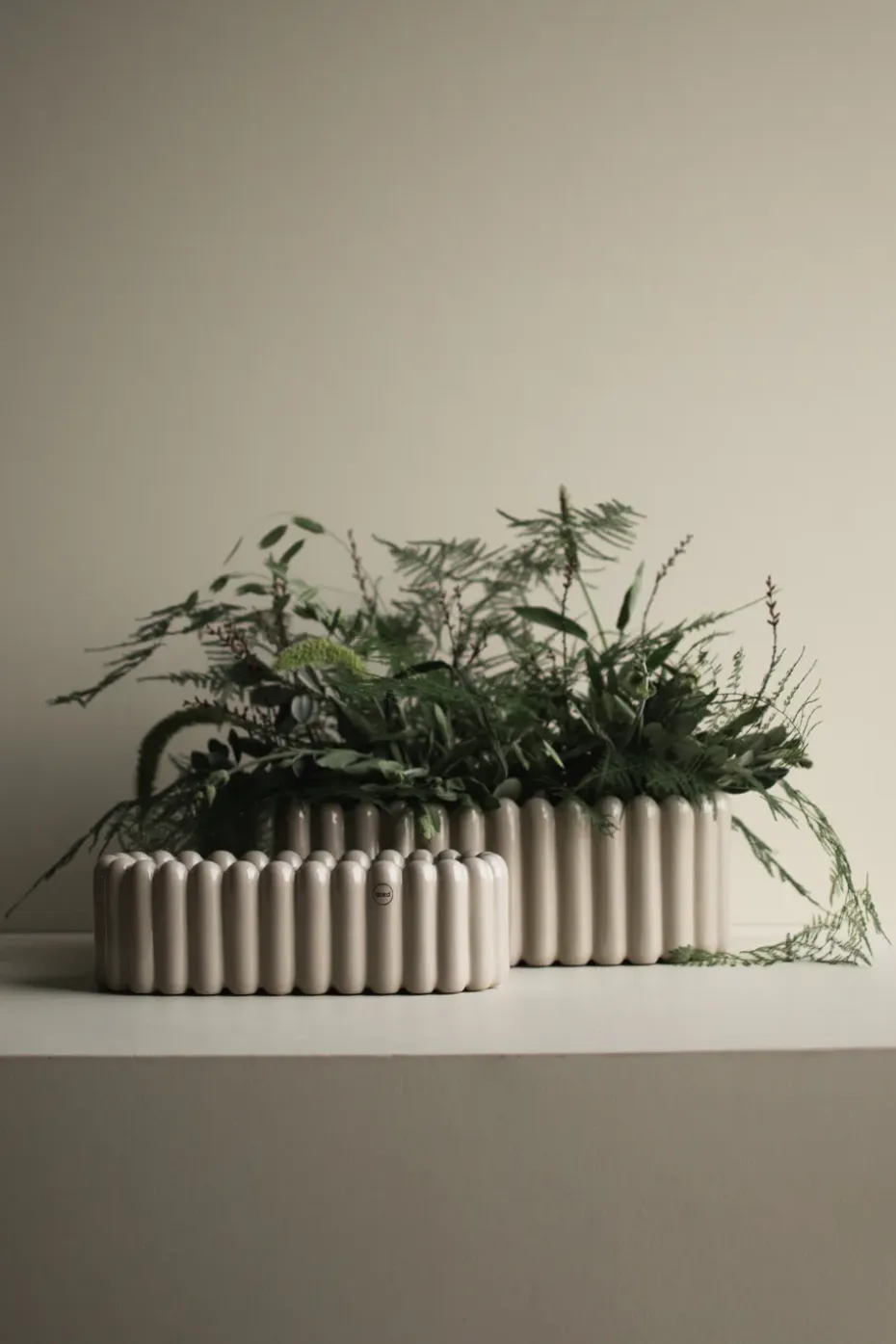 Maceta Mist ovalada, Topo brillante