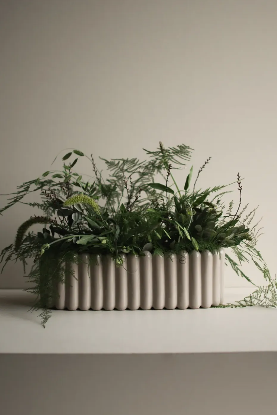 Maceta Mist ovalada, Topo brillante