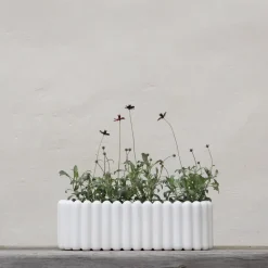 Maceta Mist ovalada, White