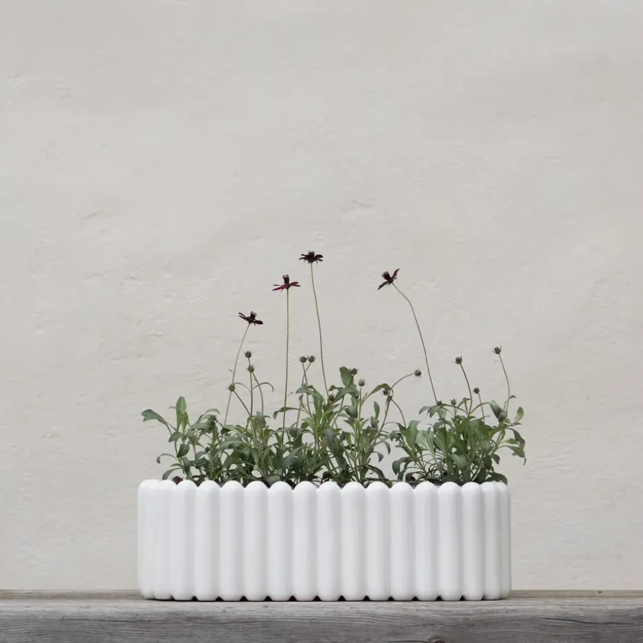 Maceta Mist ovalada, White