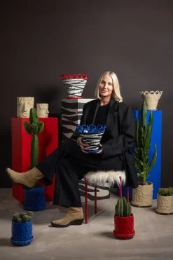 Maceta Muddy S Ø17,5 cm, Azul