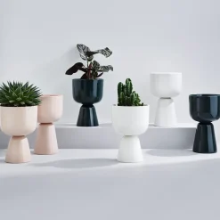 Maceta Nappula Ø15 cm altura 26 cm, blanco