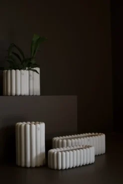 Maceta ovalada Mist pequeña 35 cm, White