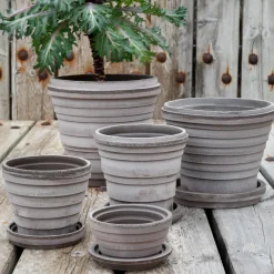 Maceta Planet Saturn Ø16 cm, gris