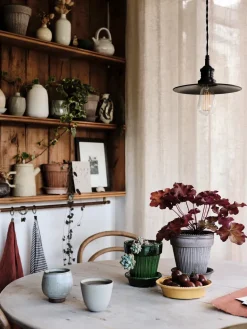 Maceta Simona esmaltada Ø14 cm, verde