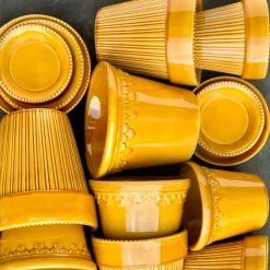 Maceta Simona esmaltada Ø16 cm, amarillo