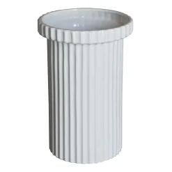 Maceta Stripe grande h22 cm Ø12 cm, Shiny white