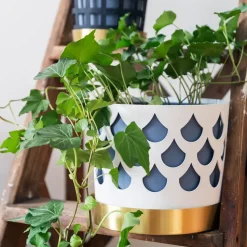 Maceta Trio drop, mediana Ø18 cm, blanco