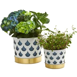 Maceta Trio drop, mediana Ø18 cm, blanco